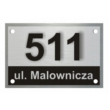 Tabliczka adresowa z numerem budynku i nazwą ulicy 22x32 cm - TAB_BS-B2