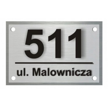 Tabliczka adresowa na dom srebrna 32 cm x 42 cm tab_bb-b1