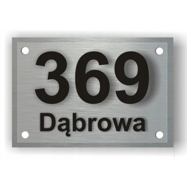 Tabliczka z adresem na dom srebrna 32 cm x 42 cm tab_bb-b3